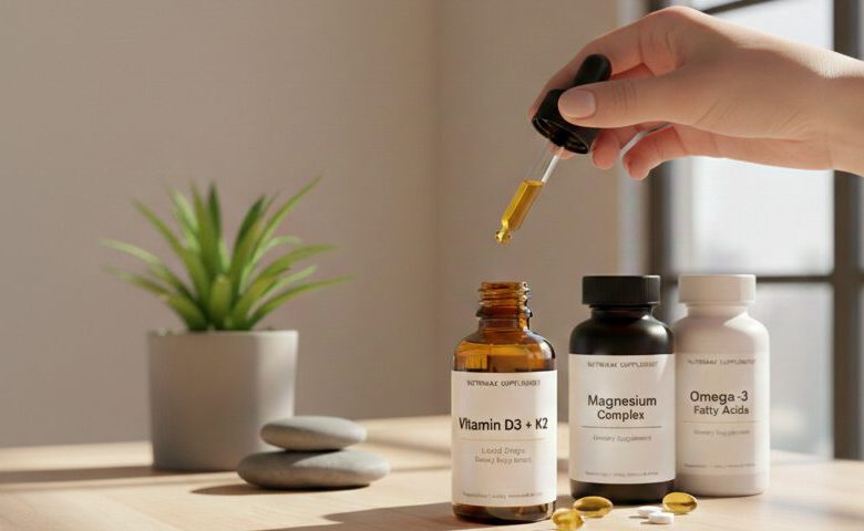 Nahrungsergänzungsmittel, Supplements für Einsteiger. Vitamin D§+K2, Magnesium, Omega 3